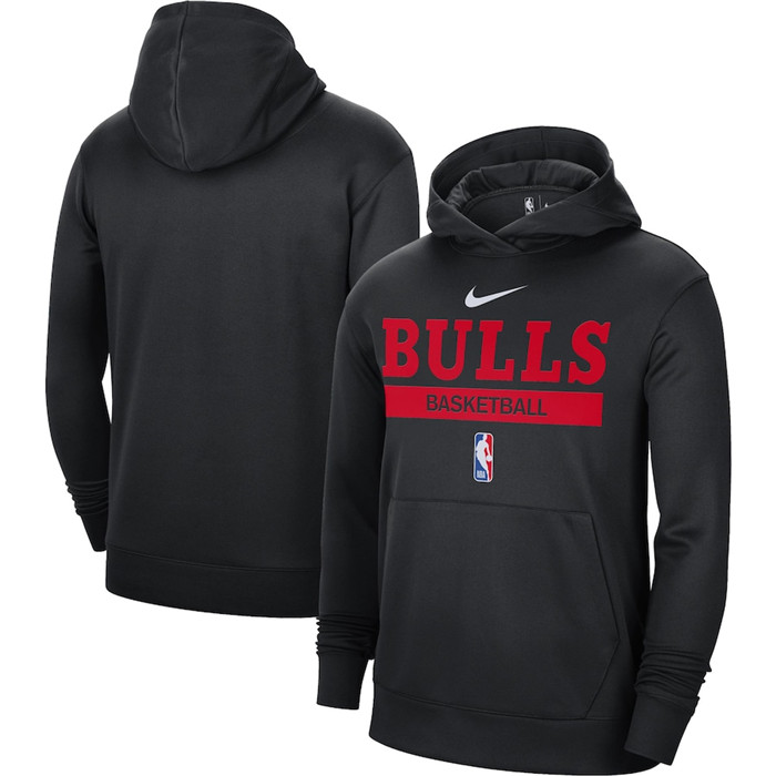 Men's Chicago Bulls Black Spotlight Fleece Overhead Hoodie